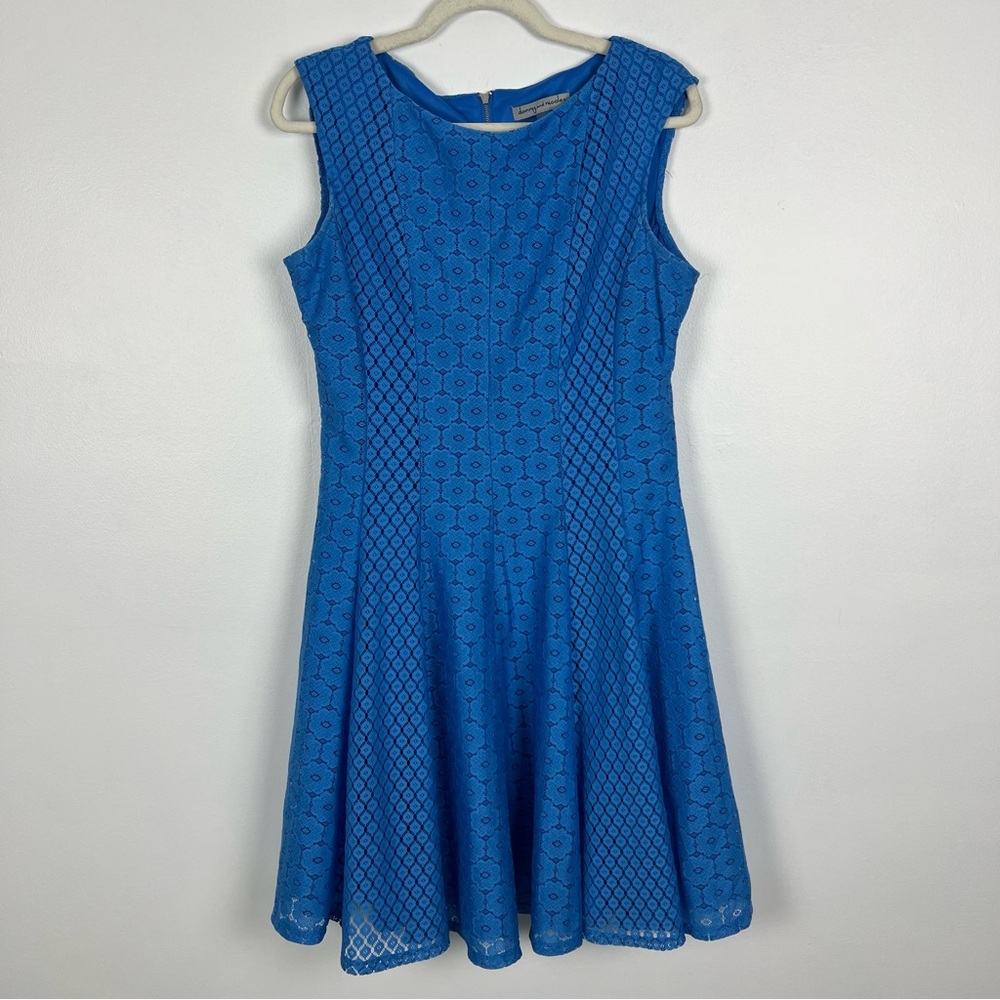 Danny and Nicole Fit & Flare Dress Periwinkle Sleeveless Zipper Size 12